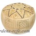 World Menagerie Carnuel Moroccan Leather Pouf WRMG2328